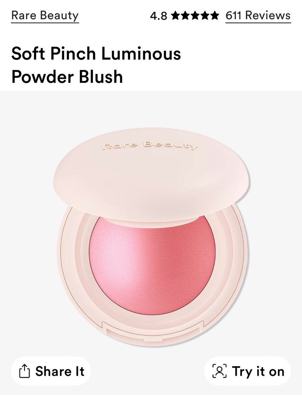 LN Rare Beauty Blush in Happy